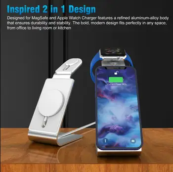 2-дюймовая Зарядная Магнитная Подставка для часов Wreless Chager для iPhone13/12mini/12/13Pro Max/12Pro Max Быстрая Беспроводная Зарядка iwatch 1-6 Изображение 2