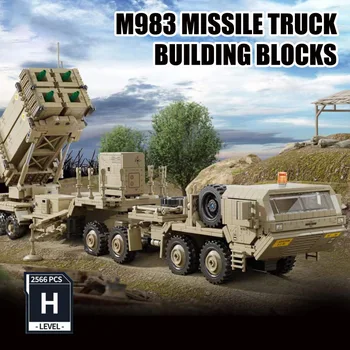Военный MOC 2566шт Модель грузовика для запуска ракет M983, строительные блоки, сделай САМ, кирпичи для бронированного автомобиля, игрушки для детей, подарки