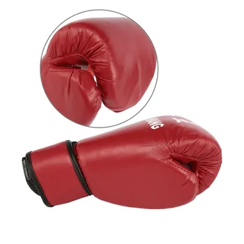 Красные боксерские перчатки для взрослых, Профессиональные перчатки с подкладкой для мешков с песком, Перчатки для кикбоксинга, Боксерские перчатки для мужчин и Женщин, Тренировочный Инструмент для борьбы Изображение 2