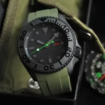 Часы Skx 007 41 мм черный корпус из нержавеющей стали Прозрачное основание Циферблат из сапфирового стекла Индивидуальный логотип для механизма NH36