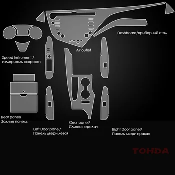 TPU для Toyota Camry 2018-2022 Прозрачная защитная пленка, наклейки для салона автомобиля, Центральная панель управления дверью, система кондиционирования, Навигационная панель Изображение 2
