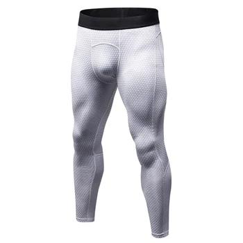 Мужская спортивная одежда для бега, Тренировочная одежда, спортивные брюки для фитнеса, Быстросохнущее термобелье, спортивные брюки, баскетбольные леггинсы Изображение 2
