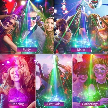 Новейший эффект освещения сцены RGB с 9 глазами, вспышка с дистанционным управлением KTV, представление в баре, атмосфера вечеринки, дискотека, лазерный луч Изображение 2