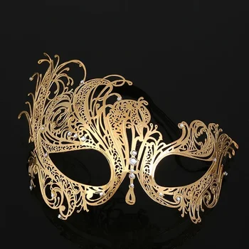Металлические маскарадные маски для женщин, мужчин, карнавальные маски Марди Гра, бальный костюм для выпускного вечера, свадьба, День рождения, фестиваль, принадлежности для вечеринок Изображение 2