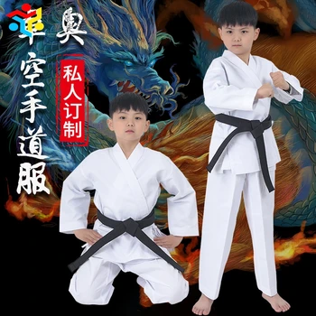 Profissional Branco Karatê Uniforme Com Cinto Taekwondo Terno Para Crianças Adultas Masculino Kung Fu Taekwondo Karate Clothing