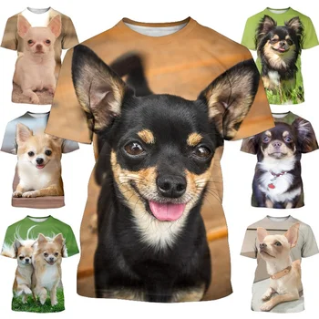 Новая мужская/женская модная футболка с 3D-принтом собаки, повседневная футболка с круглым вырезом и короткими рукавами