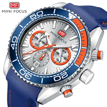 2024 Топовый бренд MINI FOCUS Мужские часы Модные Спортивные Силиконовые часы Мужские Роскошные Дата Водонепроницаемые Кварцевые Хронограф Мужские часы