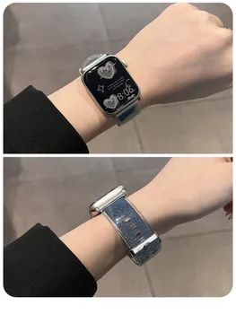 Блестящий Градиентный Мягкий Силиконовый Ремешок Для Apple Watch Band 44мм 40мм 45мм 49мм 41мм Браслет iwatch 9 7 SE 6 8 5 4 Ultra Изображение 2