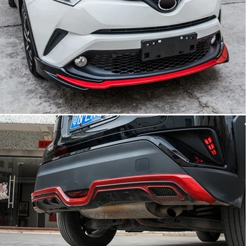 Покрытие автомобиля ABS Краской Диффузор переднего заднего бампера, защитная накладка, накладки на бампер для Toyota CHR C-HR 2018 2019 Изображение 2