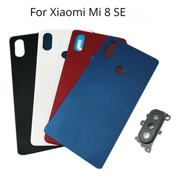 Задняя крышка для Xiaomi Mi 8 SE Крышка батарейного отсека Стеклянный корпус задней двери Чехол с объективом камеры Запасные части