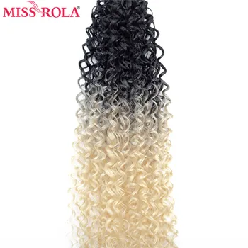 Мисс Рола Наращивание синтетических кудрявых волос Плетение пучков волос Омбре 18 