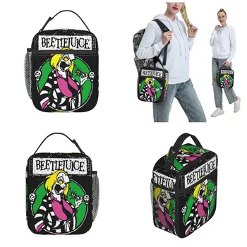 Beetlejuice, мультяшная сумка для ланча на Хэллоуин, изолированная для офиса, коробка для хранения продуктов Майкла Китона, Герметичный термоохладитель, коробка для бенто Изображение 2