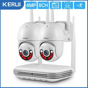KERUI Security Camera System 8CH 4MP 6MP HD NVR Комплект ВИДЕОНАБЛЮДЕНИЯ Аудиозапись Обнаружение человеком IP-камеры наружного видеонаблюдения Комплект