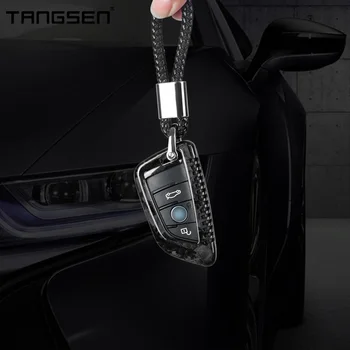 Чехол-брелок TANGSEN Нового стиля, подходящий для BMW X1 X2 X3 X5 X6, аксессуары для защиты ключей от автомобиля из углеродного волокна Изображение 2