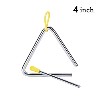 Детский музыкальный треугольник Длиной 9,7 см-19,3 см, металл с венчиком, 4-8 дюймов, выдувной оркестровый музыкальный инструмент, мюзиклы