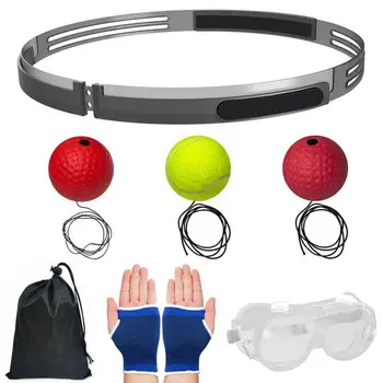Тренировочный боксерский рефлекторный мяч, набор ударных мячей для скоростных тренировок с регулируемым ободком, Боксерское снаряжение, принадлежности для тренеров для