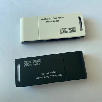 Черный Белый USB 2 В 1 Высокоскоростной кард-ридер для SD Micro SD TF Адаптер для карт памяти Для ПК Аксессуары для ноутбуков Комплект камеры Изображение 2