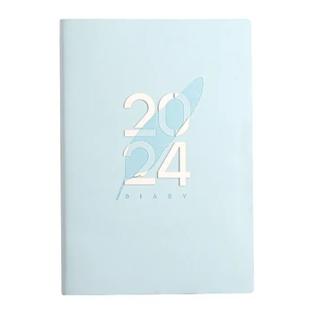 Дневник 2024 года A5 Дневник A5 Ежедневник Блокнот для Рождественского подарка Дневники для подарка на День рождения на 2024 год Синий Прочный