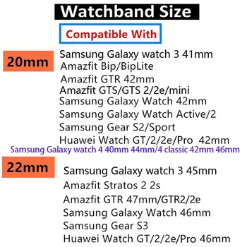 20/22 мм Ремешок Для Samsung Active 2 44 мм 42 мм Gear S3 Силиконовый Браслет С Принтом Amazfit GTR/GTS 3 Часы 3 4 Классический Ремешок 46 м Изображение 2
