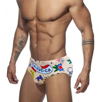 Сексуальный брендовый мужской купальный костюм, однотонные летние мягкие плавки с эффектом пуш-ап, картонный купальник с принтом, мужские спортивные купальники для пляжного серфинга