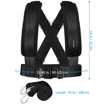 Ремни безопасности для тренировок с отягощениями Clispeed, плечевой ремень, эспандер, один размер (черный) Изображение 2