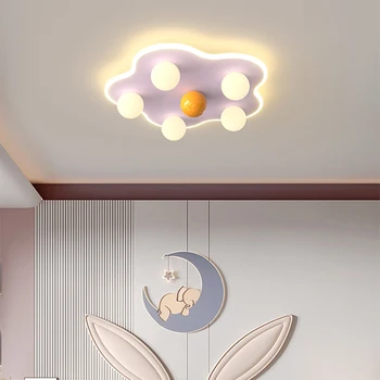 Теплые романтические потолочные светильники для детской комнаты, милая светодиодная лампа в форме облака, декор детской комнаты для маленьких девочек и мальчиков, потолочные светильники для спальни Изображение 2