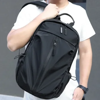 2024 Новый модный черный рюкзак для мальчиков, большая вместительная сумка для отдыха, студенческая сумка для колледжа, которую можно использовать как сумку для ноутбука, школьная сумка