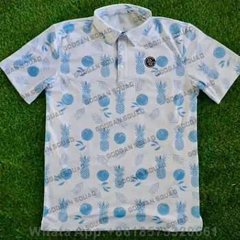 Летняя детская рубашка поло с принтом на пуговицах, рубашка для гольфа с коротким рукавом, модная повседневная универсальная одежда, футболка, дышащее гоночное поло Изображение 2