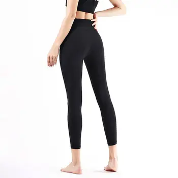 Высококачественные брюки для йоги и фитнеса LuLu, женские спортивные укороченные брюки с высокой талией, обтягивающие талию, поднимающие бедра Изображение 2