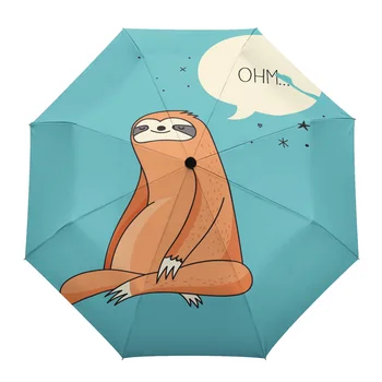 Симпатичный мультяшный Ленивец, автоматический зонт от дождя, Складной зонт-зонтик, восьмиструнные уличные зонты