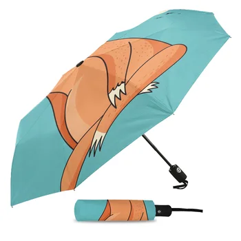 Симпатичный мультяшный Ленивец, автоматический зонт от дождя, Складной зонт-зонтик, восьмиструнные уличные зонты Изображение 2