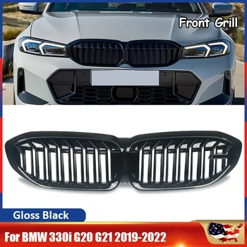 Для BMW 3 серии G20 G21 Глянцево-черные решетки передних почек M Performance в стиле M5