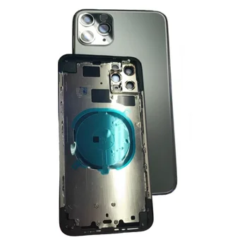 Задний корпус для iPhone 11 Pro Max, стекло задней крышки батарейного отсека со средней рамкой корпуса, боковые ключевые детали лотка для SIM-карты Изображение 2