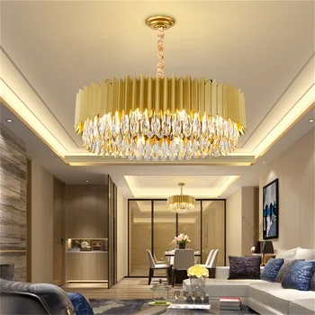 Люстра ULANI, светильники, Роскошный Золотой подвесной светильник, домашняя светодиодная подсветка в постмодернистском стиле для гостиной, столовой Изображение 2