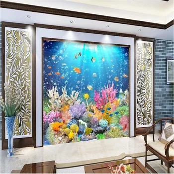 HD Настенная роспись подводного мира Пейзаж кораллового рифа 3D Фотообои для гостиной, спальни, стен, 3D обои для домашнего декора