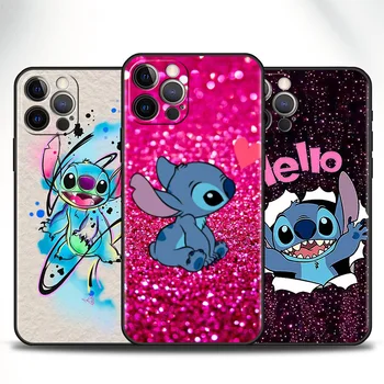 Чехол Lilo Stitch Blue Koala Для Apple iPhone 14 13 mini 11 12 Pro Max 8 7 Plus XR X XS Черный Чехол Для телефона Shell Мягкая Сумка Fundas