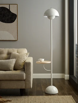 Журнальный столик Bud, Торшер, диван для гостиной, кабинет, спальня в кремовом стиле, Креативная атмосфера Ins, Вертикальная настольная лампа Изображение 2