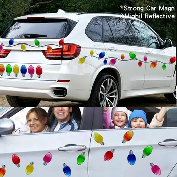 Набор светоотражающих магнитов для автомобиля, набор магнитов для лампочек, набор магнитов для праздничной вечеринки, автомобильный гараж, почтовый ящик, наклейка на холодильник, Рождество, Новый год