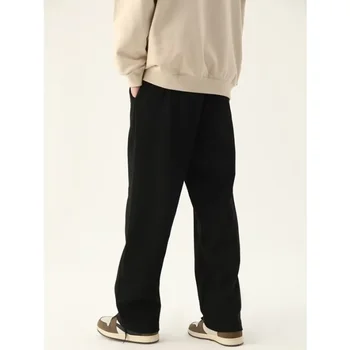 Мужские брюки с монограммой 2024, новая одежда для бега, спортивные свободные черные брюки, уличная мода, простые мужские спортивные штаны Изображение 2
