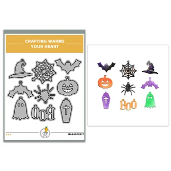 Набор мини-штампов для резки серии MangoCraft Halloween Boo, принадлежности для скрапбукинга, металлические штампы, форма для ножей для оформления открыток, альбомов Изображение 2