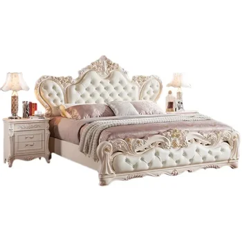 современная Роскошная кровать в скандинавском стиле master queen King, современная салонная кровать Wood bedroomMatrimoniale Multifunzione Furniture