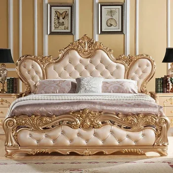 современная Роскошная кровать в скандинавском стиле master queen King, современная салонная кровать Wood bedroomMatrimoniale Multifunzione Furniture Изображение 2