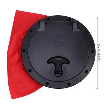 Палубная плита Палубный люк Переносная крышка люка с сумкой для хранения принадлежностей для каякинга, рыболовного такелажа, 8 дюймов (черный) Изображение 2