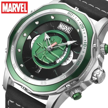 Marvel Avengers Халк Для мужских часов Кварцевые наручные часы Мужская мода Luminouos Часы Сапфировое стекло Дата Новинки Relogio Masculino