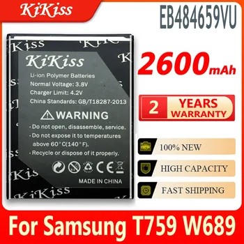 Батарея Сотового Телефона KiKiss 2600 мАч Для Samsung T759 W689 S5820 I8150vu 4G M930 T589 I8350 S8600 I8150 W689 S569 EB484659VU