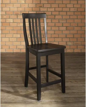 Барный стул School house (комплект из 2 стульев), 24 дюйма, черный