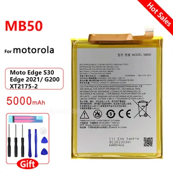Оригинальная Сменная Батарея MB50 Для Мобильного Телефона Motorola MOTO EDGE S30/2021/G200 XT2175-2, Перезаряжаемая Batteria 5000 мАч