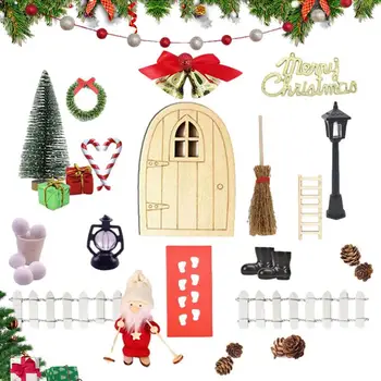 Рождественское украшение для кукольного домика, Гирлянда из венков, шляпа с поддельным светом, Игрушечный домик, гирлянда для кукольного домика, поддельные легкие игрушки для фестиваля