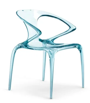Итальянский минималистичный акриловый прозрачный обеденный стул в форме подлокотника для гостиной виллы типа 