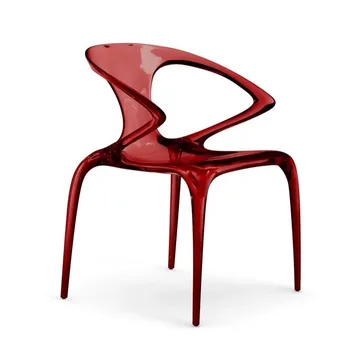 Итальянский минималистичный акриловый прозрачный обеденный стул в форме подлокотника для гостиной виллы типа 